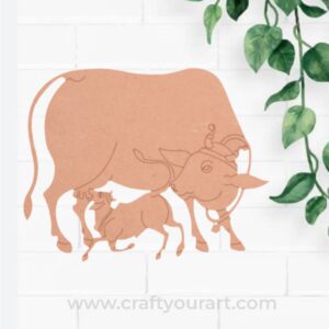 Pichwai Cow With Calf Pre Marked MDF Design 11