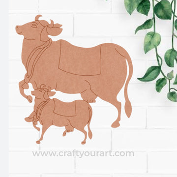 Pichwai Cow With Calf Pre Marked MDF Design 6