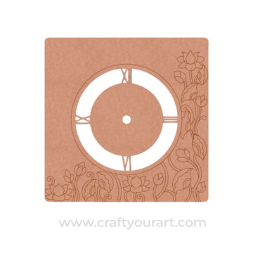 Pichwai Lotus Clock Pre Marked MDF Design 1