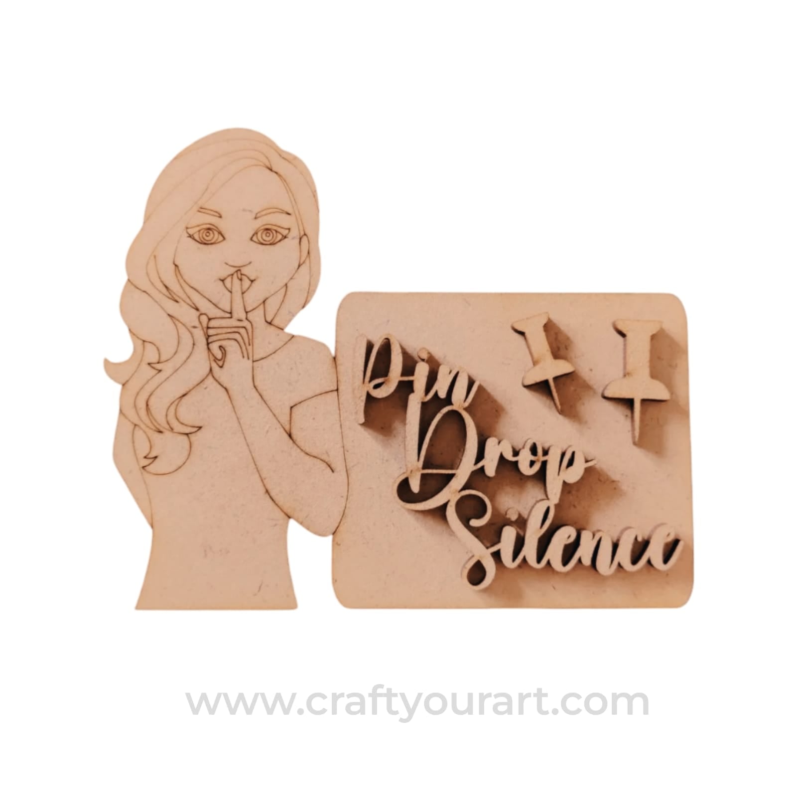 Pin Drop Silence Teacher Quote Base MDF Design 1