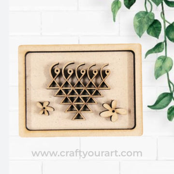Rectangle Saraswati Yantra Frame MDF Design 15