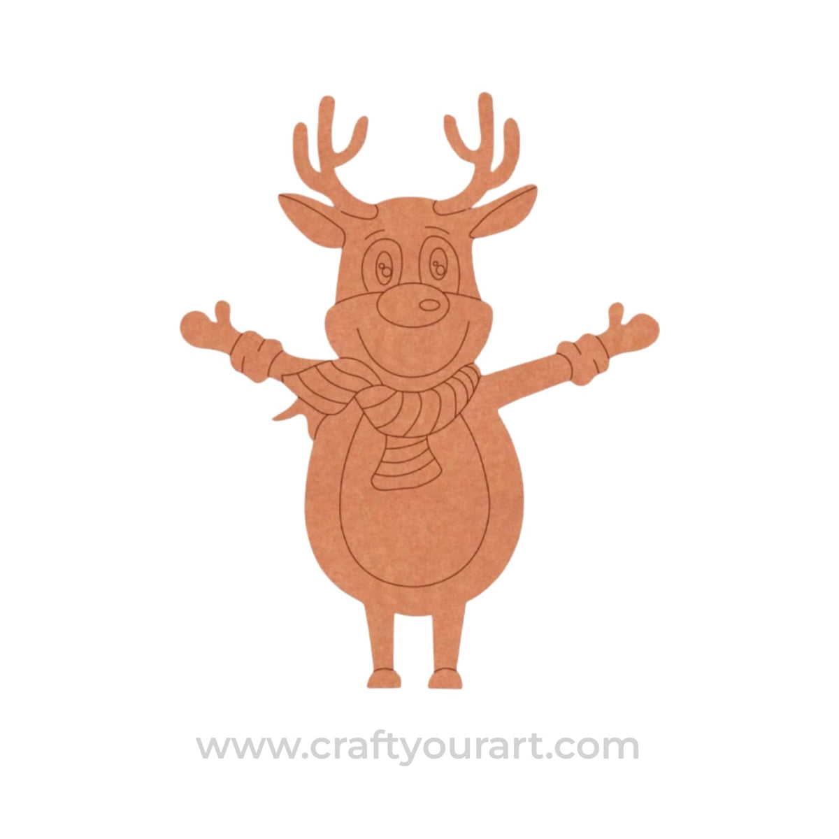 Reindeer Christmas Pre Marked MDF Design 3