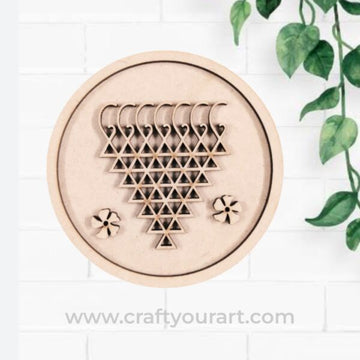 Round Saraswati Yantra Frame MDF Design 21