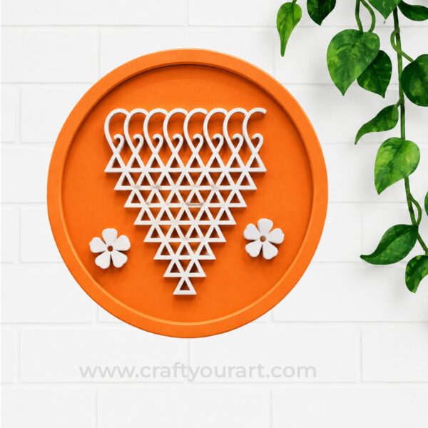 Round Saraswati Yantra Frame MDF Design 21