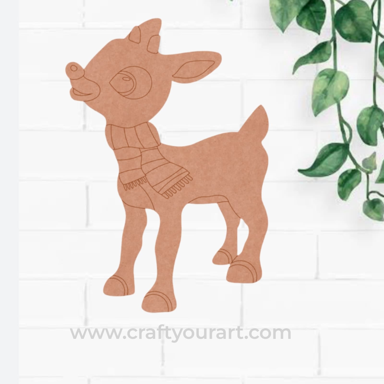 Rudolph The Reindeer Christmas Pre Marked MDF Design 1