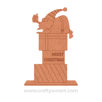 Santa Claus On Gifts Christmas Pre Marked MDF Design 1