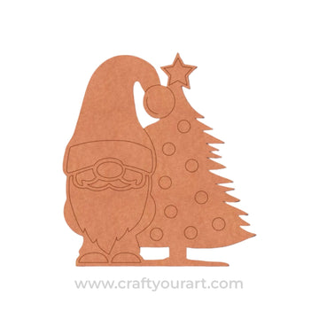 Santa Claus Tree Christmas Pre Marked MDF Design 1
