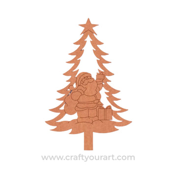 Santa Claus Tree Christmas Pre Marked MDF Design 2