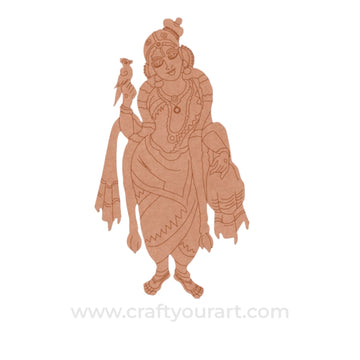 Saraswati Ji With Parrot Pre Marked MDF Design 2