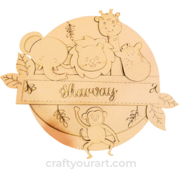 Animals Nameplate MDF Design 2
