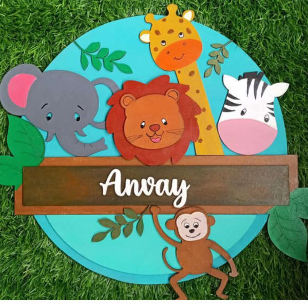 Animals Nameplate MDF Design 2