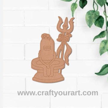 Shiv Linga Trishul Pre Marked MDF Design 3