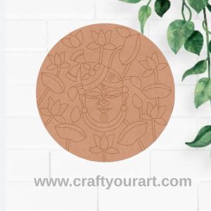 Shrinath Ji Lotus Pre Marked Round MDF 12