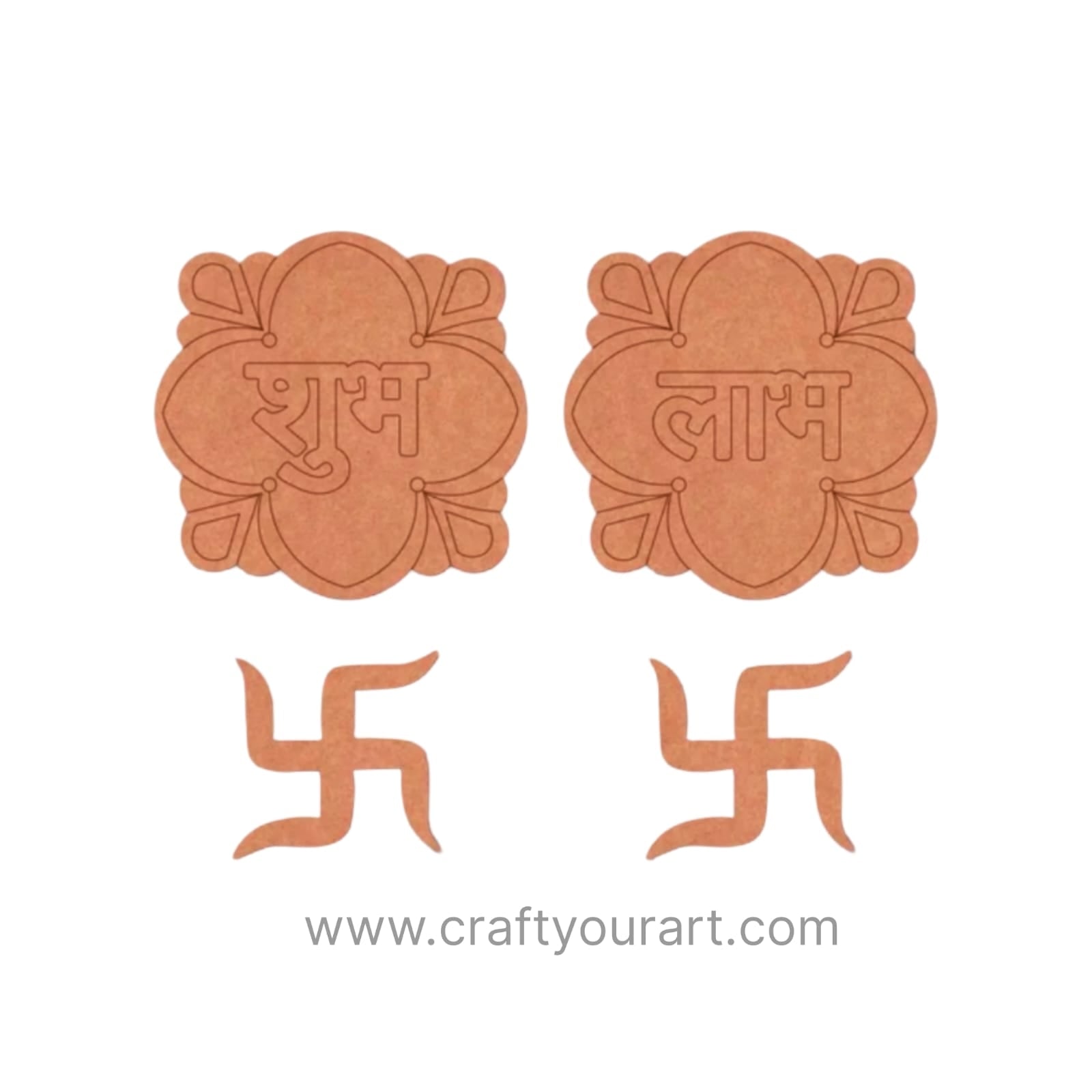 Shubh Labh Swastik Set Pre Marked MDF Design 44