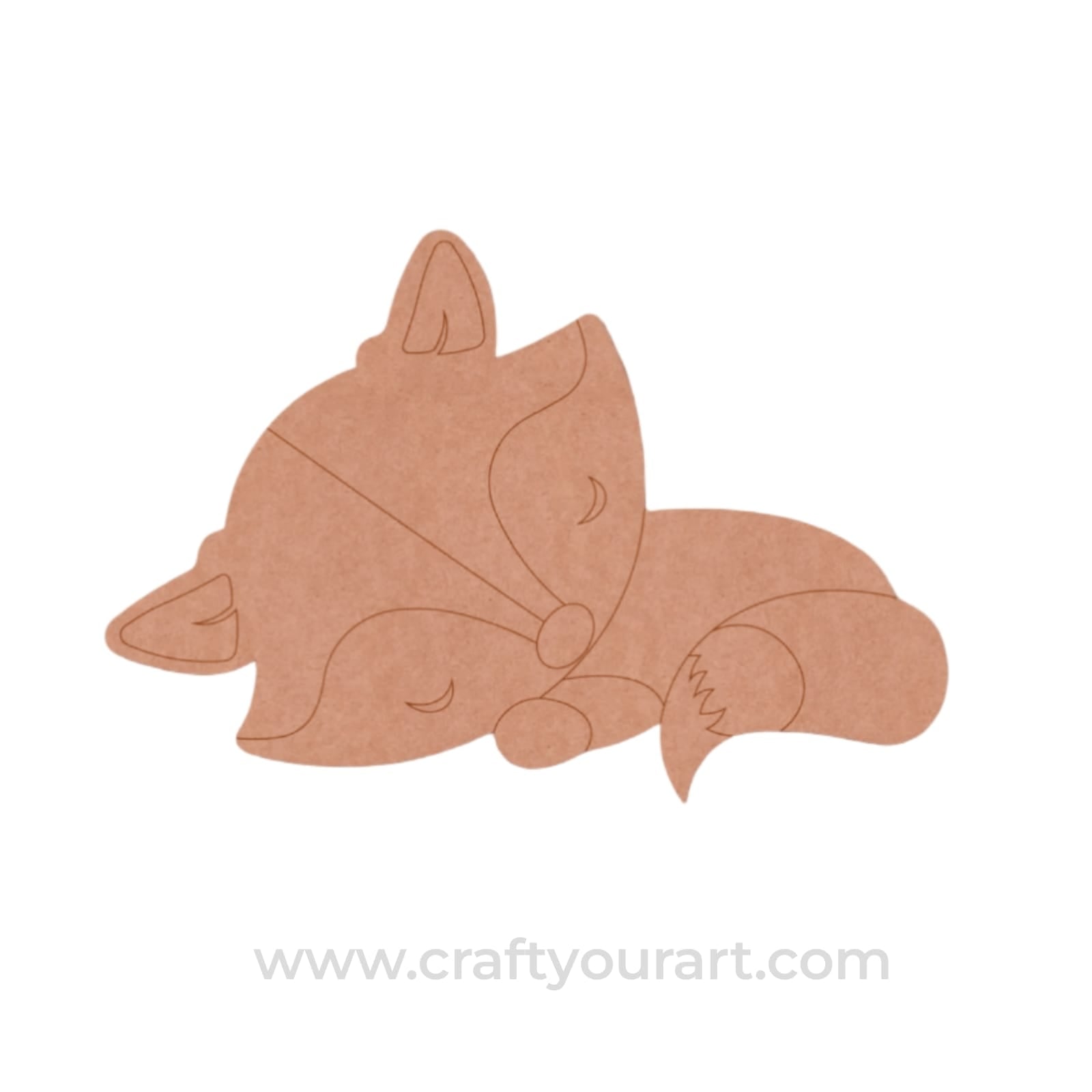 Sleeping Fox Pre Marked MDF Design 1