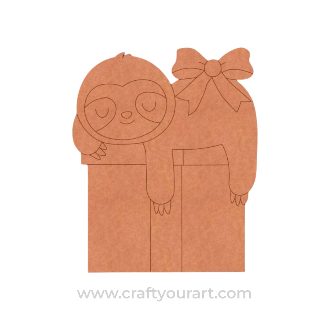 Sloth Christmas Pre Marked MDF Design 3