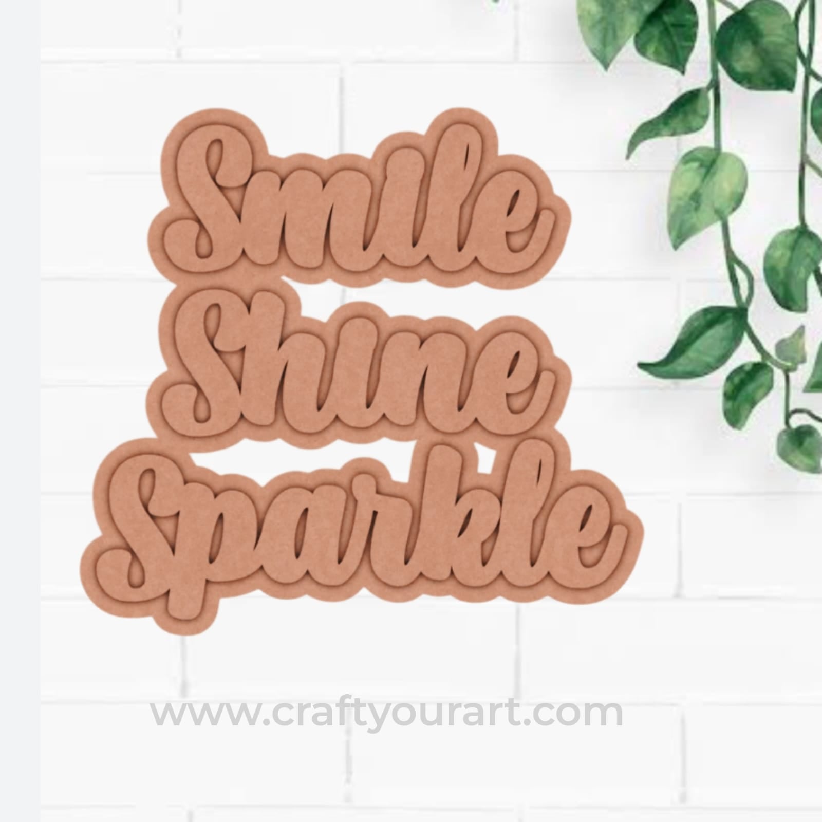 Smile Shine Sparkle Two Layered Fridge Magnet MDF Design 1