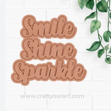 Smile Shine Sparkle Two Layered Fridge Magnet MDF Design 1