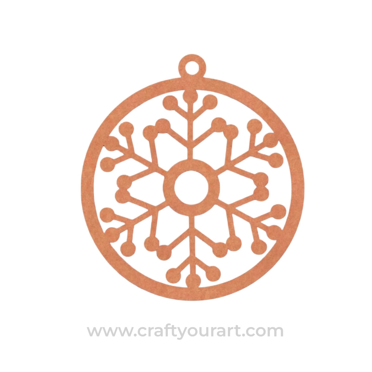 Snowflake Christmas Ornament Cutout MDF Design 3