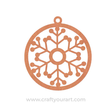Snowflake Christmas Ornament Cutout MDF Design 3