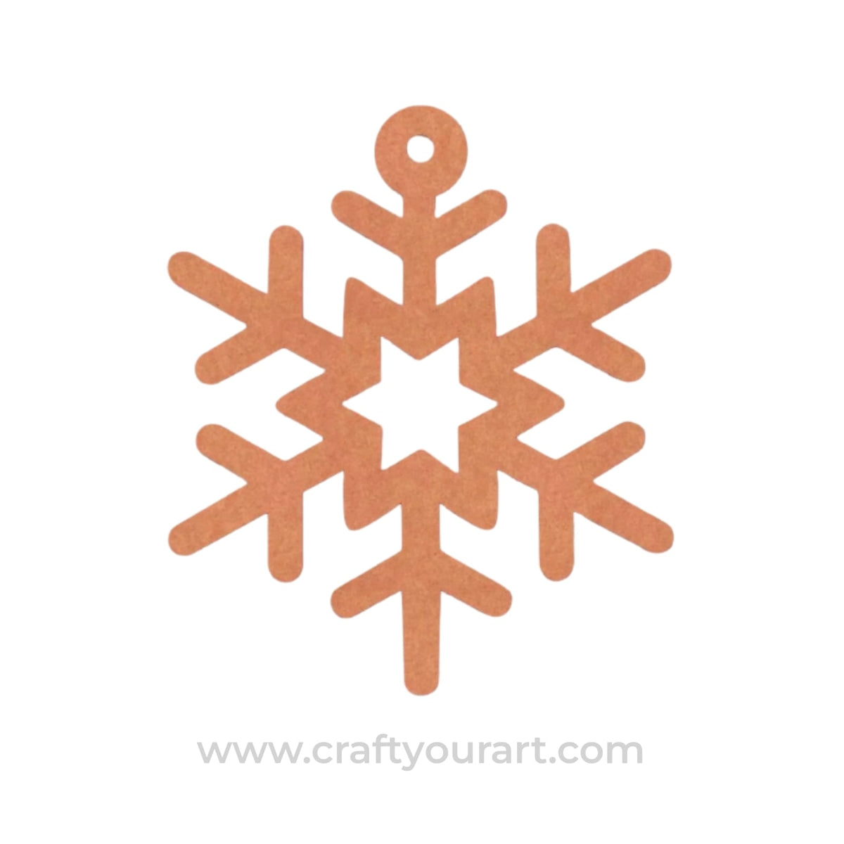 Snowflake Christmas Ornament Cutout MDF Design 6