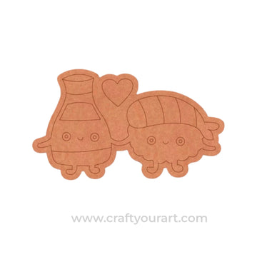 Soy Sauce And Sushi Kawaii Pre Marked MDF Design 1