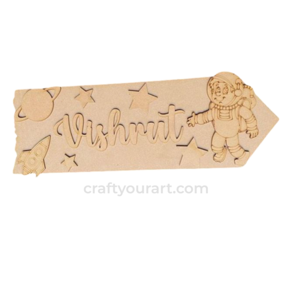 Space Theme Plank nameplate Design 1