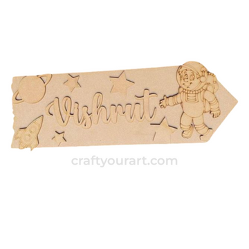 Space Theme Plank nameplate Design 1