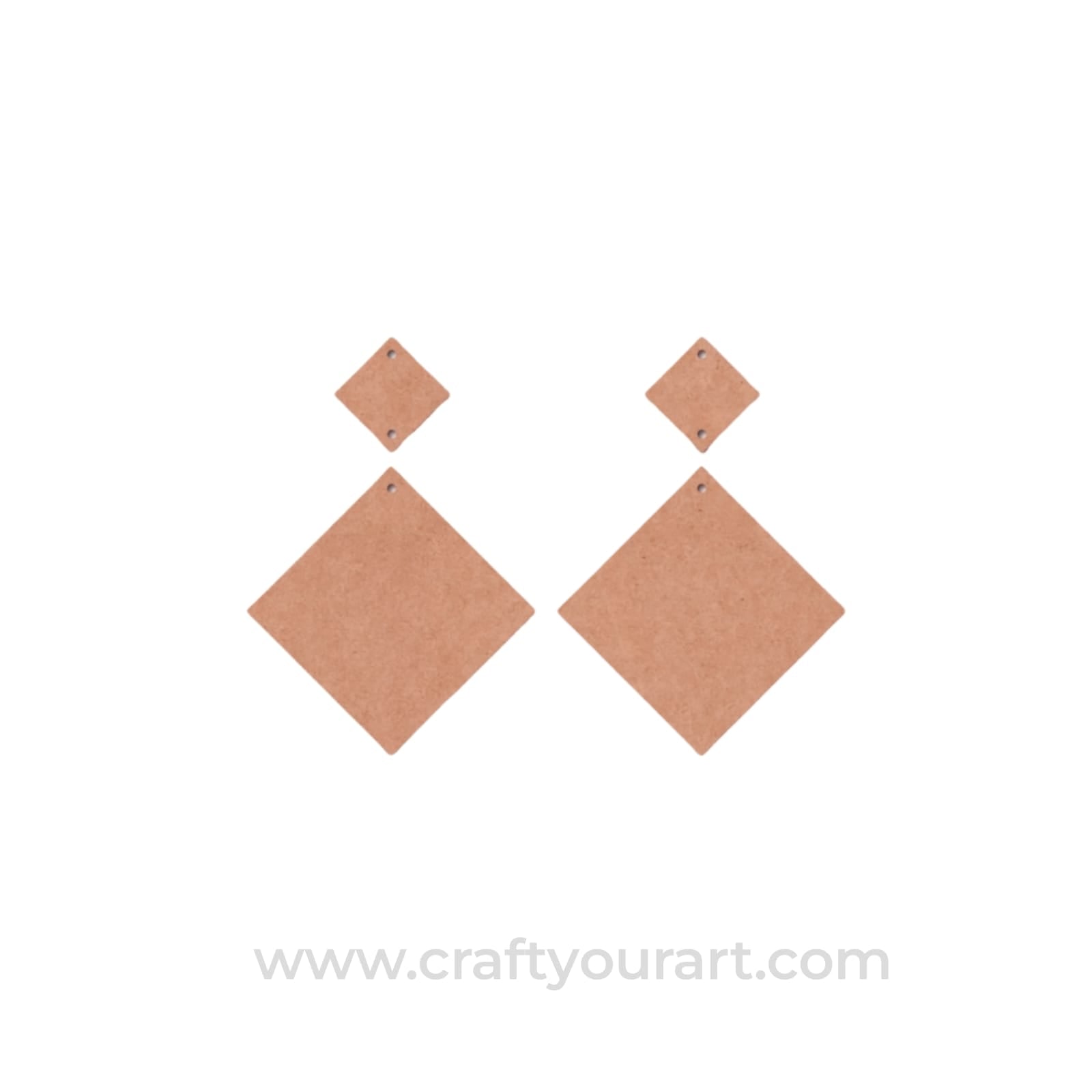 Square Earrings MDF Design 1