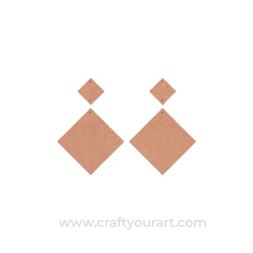 Square Earrings MDF Design 1