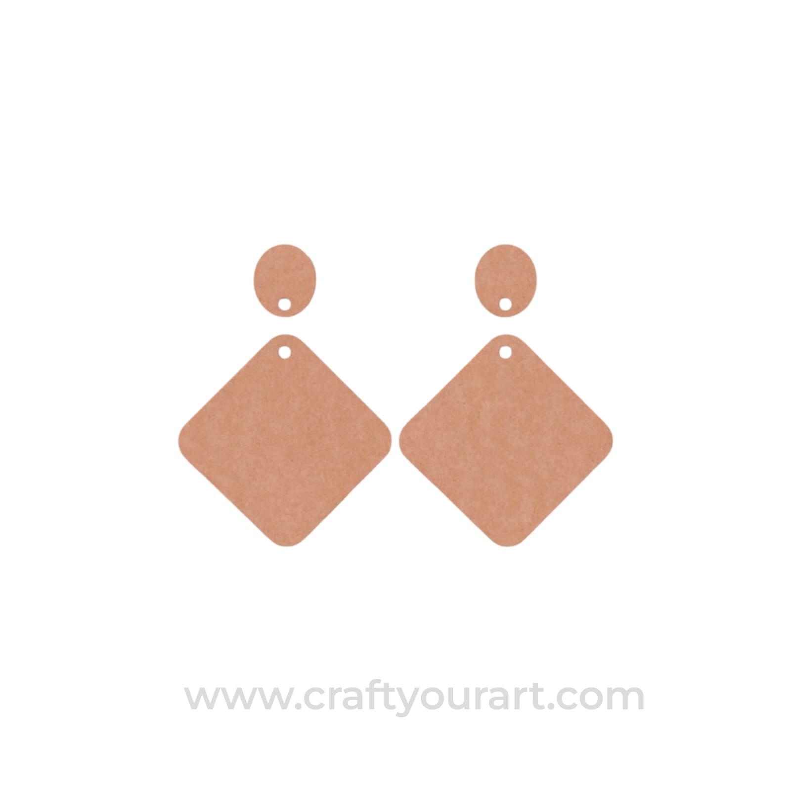 Square Earrings MDF Design 2