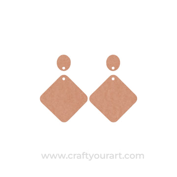 Square Earrings MDF Design 2