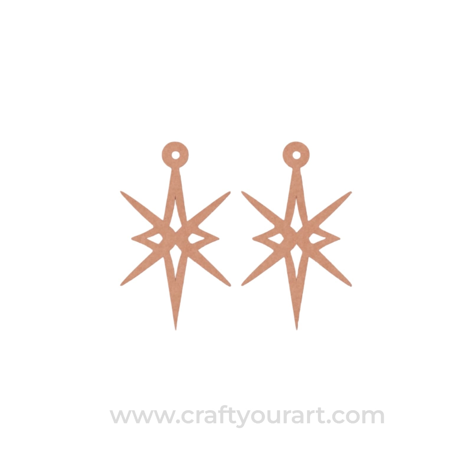 Star Earrings MDF Design 1