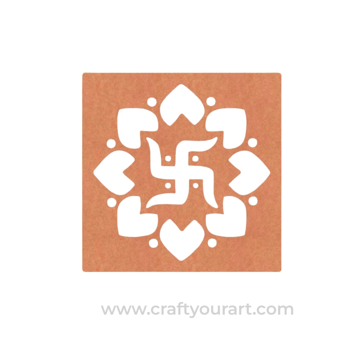 Swastik Base Cutout MDF Design 1
