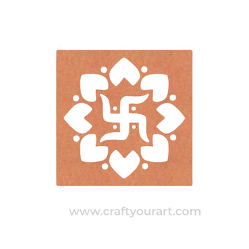 Swastik Base Cutout MDF Design 1