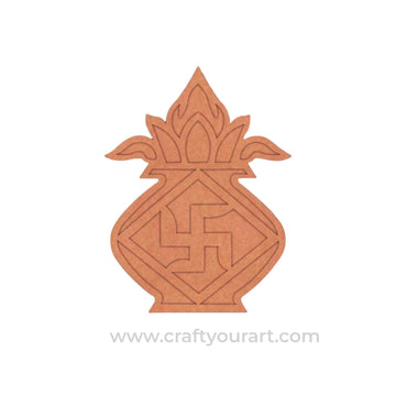 Swastik Kalash Matka Two Layered Base MDF Design 1