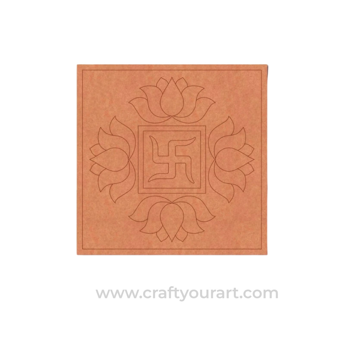Swastik Lotus Pre Marked Base MDF Design 1