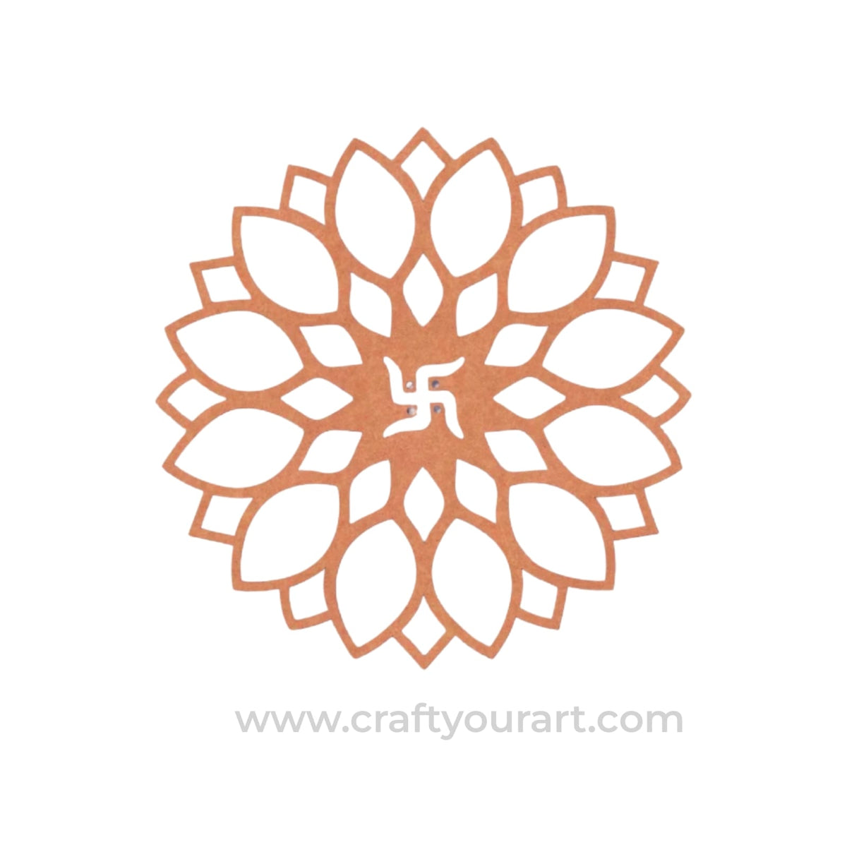 Swastik Mandala Base Cutout MDF Design 1