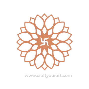 Swastik Mandala Base Cutout MDF Design 1