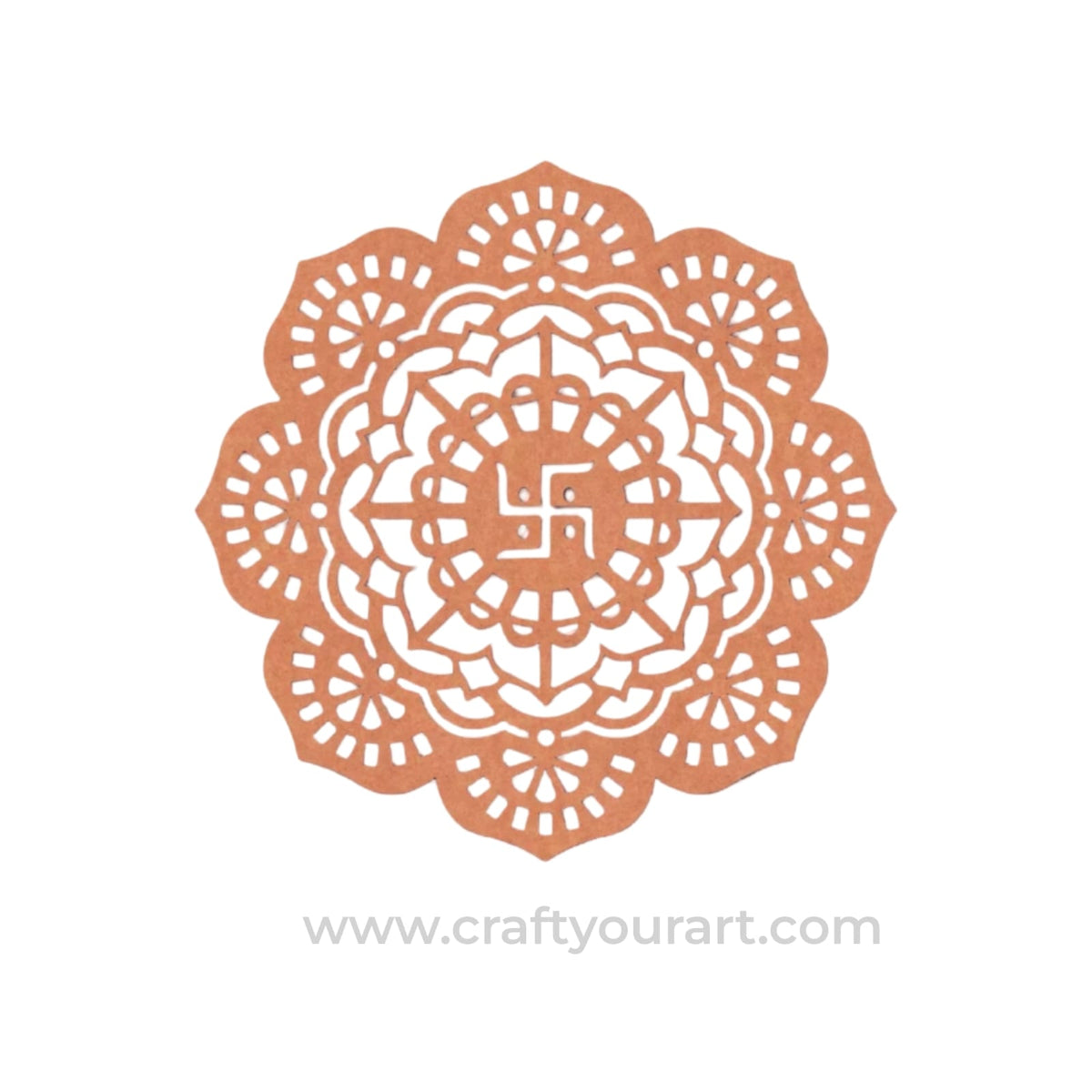 Swastik Mandala Base Cutout MDF Design 2