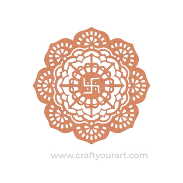 Swastik Mandala Base Cutout MDF Design 2