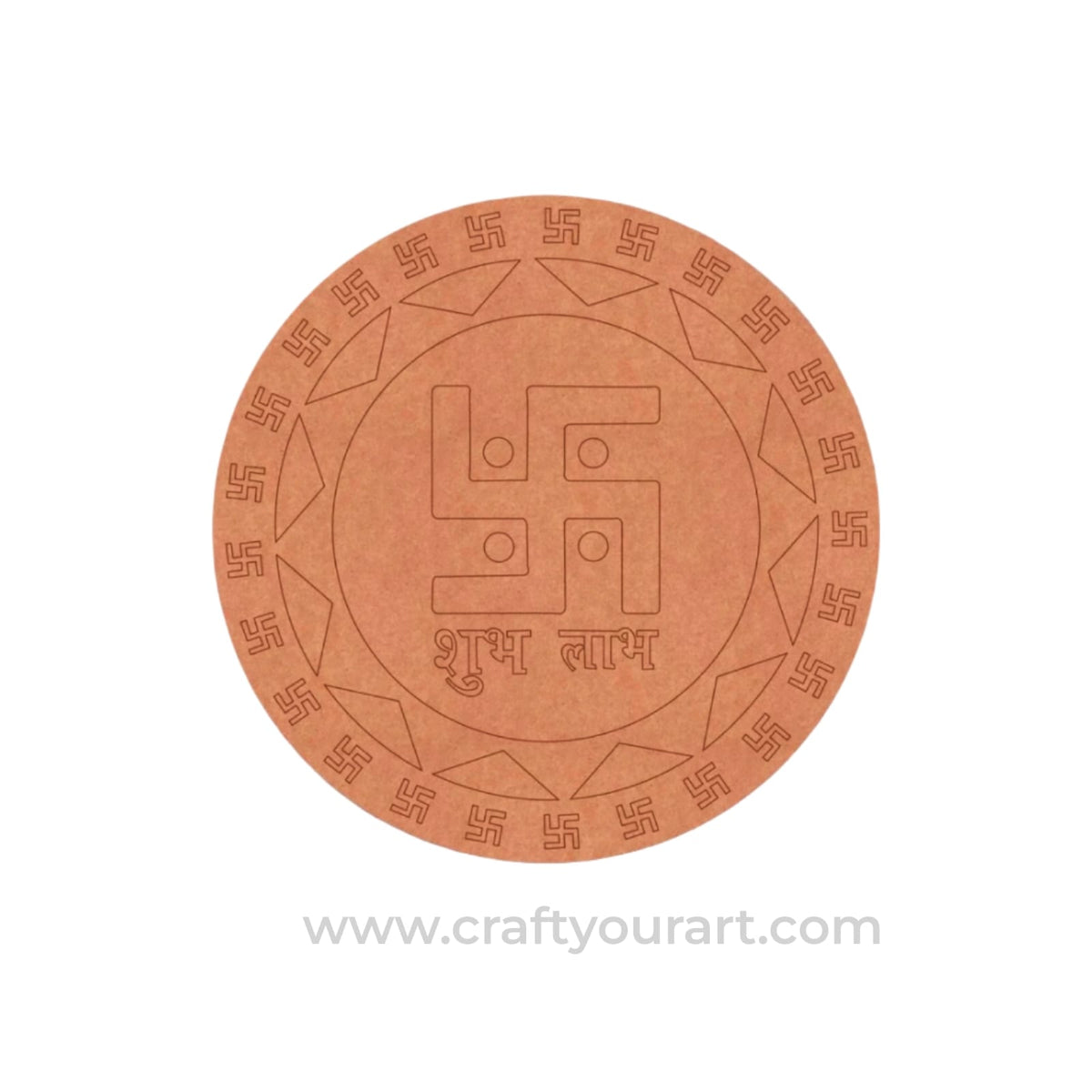 Swastik Shubh Labh Pre Marked Base MDF Design 1