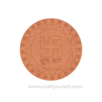 Swastik Shubh Labh Pre Marked Base MDF Design 1