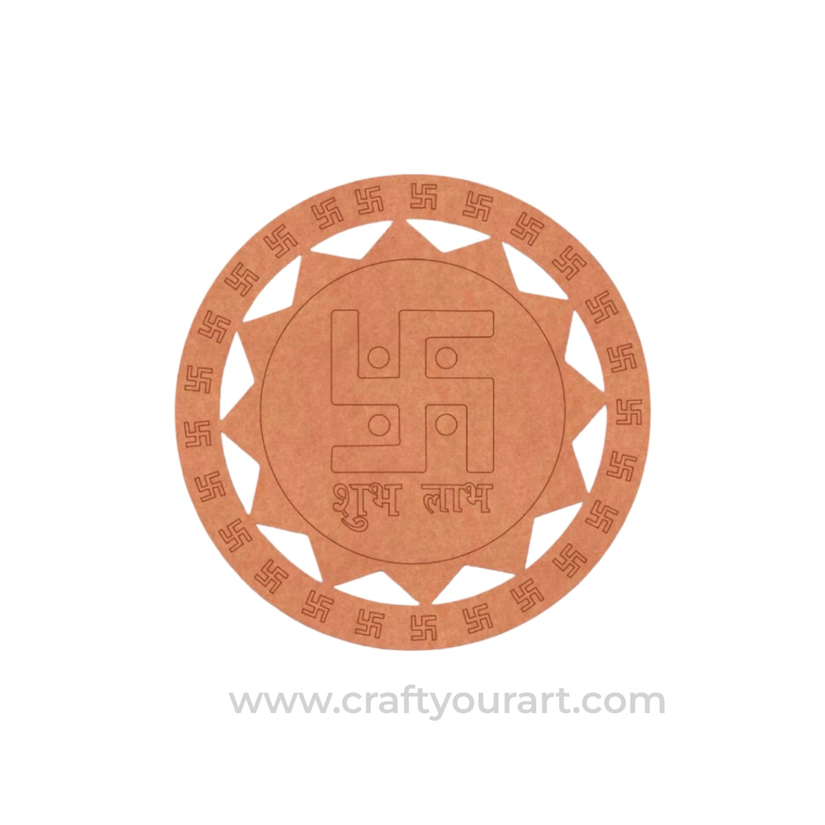 Swastik Shubh Labh Pre Marked Base MDF Design 2