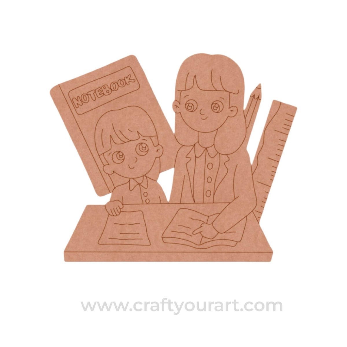 Teacher With Student Pre Marked MDF Design 2
