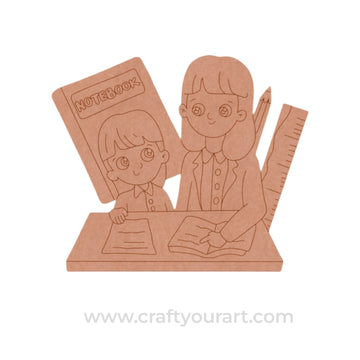 Teacher With Student Pre Marked MDF Design 2