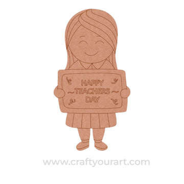 Teacher's Day Girl Pre Marked MDF Design 1