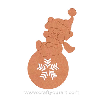 Teddy Bear Ball Christmas Pre Marked MDF Design 1