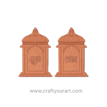 Temple Jharokha Shubh Labh Pre Marked MDF Design 15