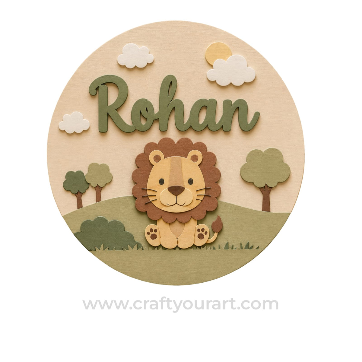 Theme kids Nameplate MDF Design 15